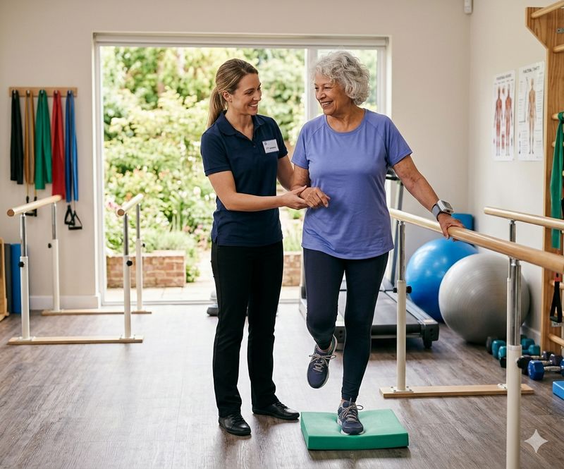 Physical therapy session at Alpha Home a Waters Community